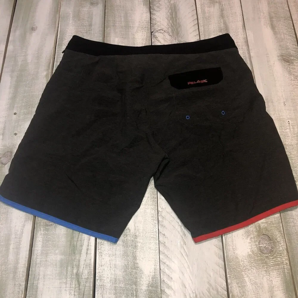 Pelagic The Wedge Board Shorts Mens 38 Ocean Blue Swim Trunks Fishing Beach